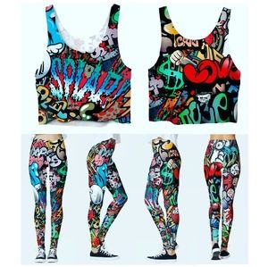 GRAFFITI CROP TOPS & LEGGINGS COLLECTION